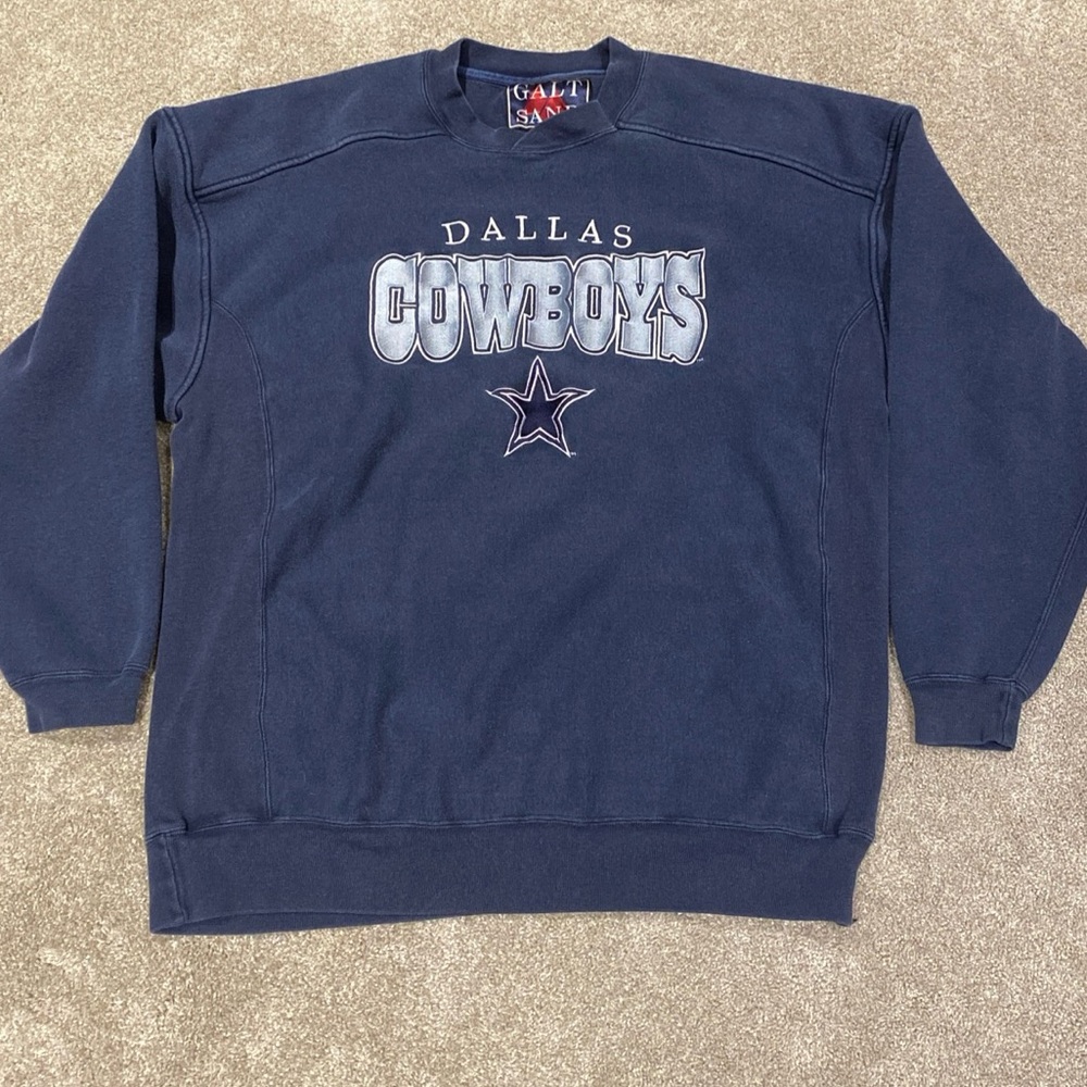 Vintage Dallas Cowboys Blue Sweatshirt Size XL‎ Galt Sand Embroidered